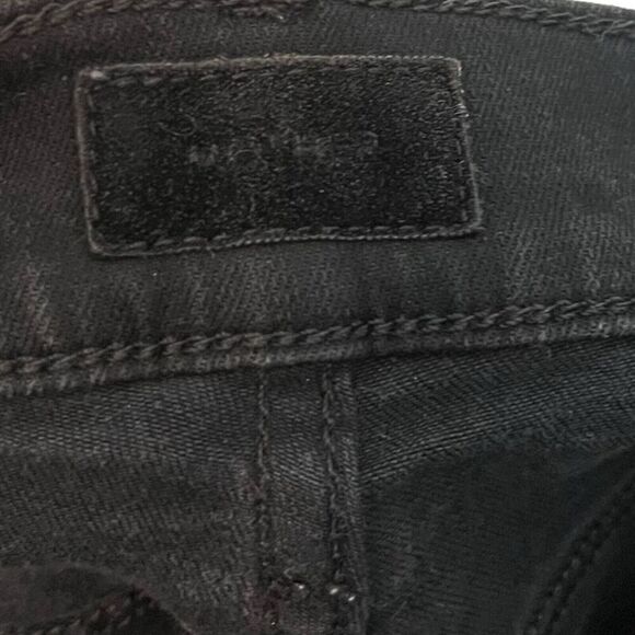 Mother Insider Step Fray Jeans Women’s Size 25 Black Cropped Mid Rise - Picture 12 of 16